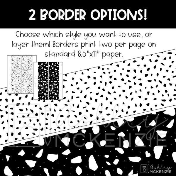 Black and White Terrazzo Classroom Door Decor Kit Black and White Terrazzo Classroom Door Decor Kit