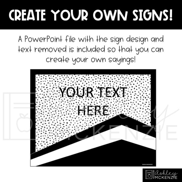 Black and White Terrazzo Classroom Door Decor Kit Black and White Terrazzo Classroom Door Decor Kit