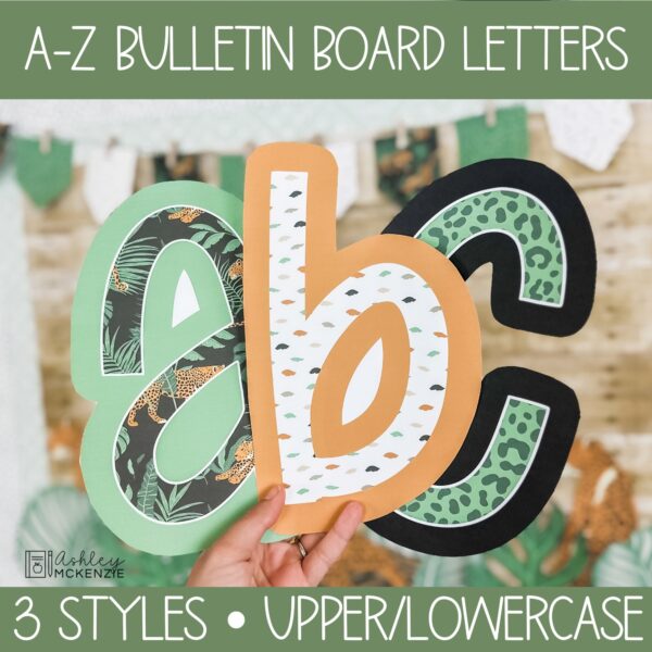 Modern Jungle Back to School Bulletin Board, Posters, A-Z Letters, and Door Decor Bundle Modern Jungle Back to School Bulletin Board, Posters, A-Z Letters, and Door Decor Bundle