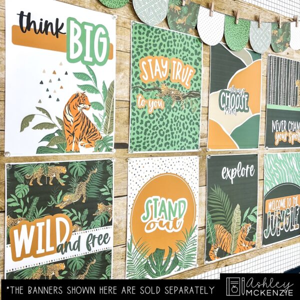 Modern Jungle Back to School Bulletin Board, Posters, A-Z Letters, and Door Decor Bundle Modern Jungle Back to School Bulletin Board, Posters, A-Z Letters, and Door Decor Bundle