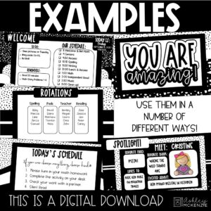 Black and White Terrazzo Google Slides and PowerPoint Templates