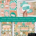 Modern Checkered Back to School Bulletin Board, Posters, A-Z Letters, and Door Decor Bundle