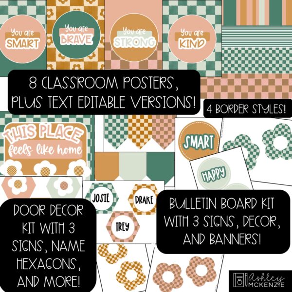 Modern Checkered Back to School Bulletin Board, Posters, A-Z Letters, and Door Decor Bundle Modern Checkered Back to School Bulletin Board, Posters, A-Z Letters, and Door Decor Bundle
