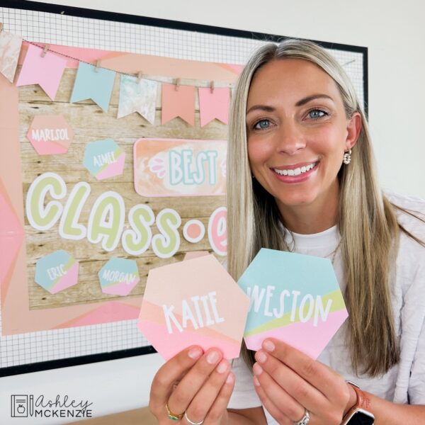 Marbled Pastel Back to School Bulletin Board, Posters, A-Z Letters, and Door Decor Bundle Marbled Pastel Back to School Bulletin Board, Posters, A-Z Letters, and Door Decor Bundle