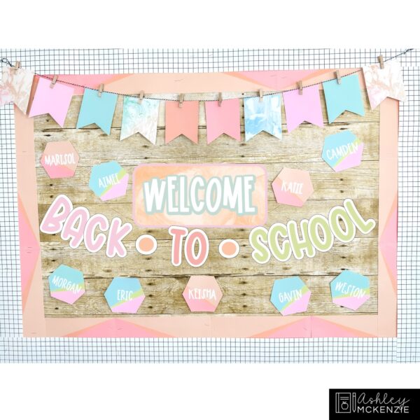 Marbled Pastel Back to School Bulletin Board, Posters, A-Z Letters, and Door Decor Bundle Marbled Pastel Back to School Bulletin Board, Posters, A-Z Letters, and Door Decor Bundle