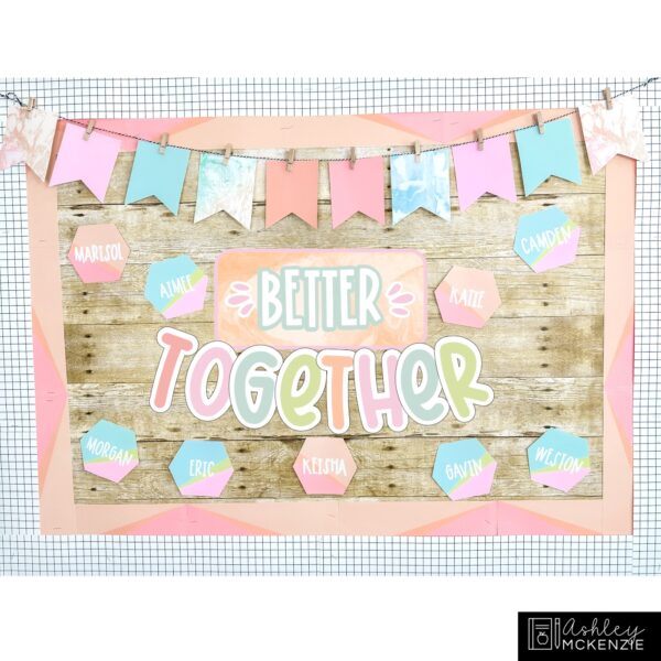 Marbled Pastel Back to School Bulletin Board, Posters, A-Z Letters, and Door Decor Bundle Marbled Pastel Back to School Bulletin Board, Posters, A-Z Letters, and Door Decor Bundle