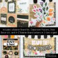Wildflowers Back to School Bulletin Board, Posters, A-Z Letters, and Door Decor Bundle