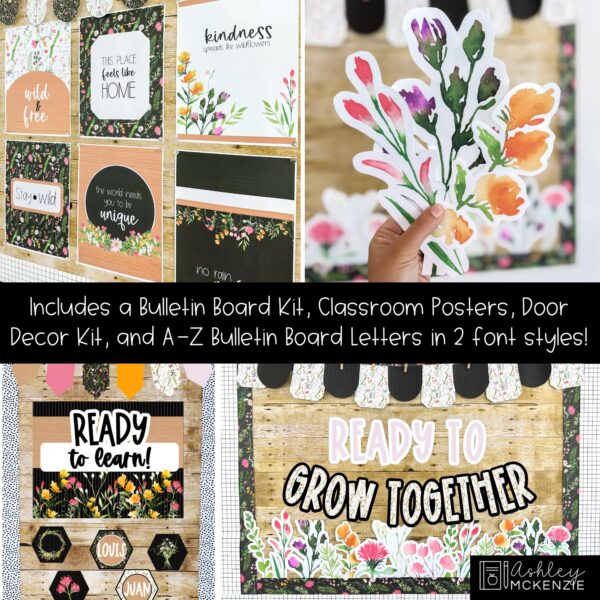 Wildflowers Back to School Bulletin Board, Posters, A-Z Letters, and Door Decor Bundle Wildflowers Back to School Bulletin Board, Posters, A-Z Letters, and Door Decor Bundle