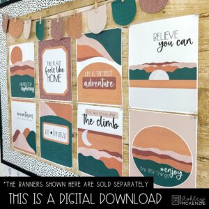 Abstract Landscape Back to School Bulletin Board, Posters, A-Z Letters, and Door Decor Bundle