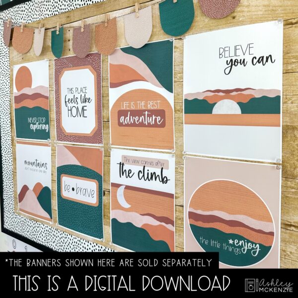 Abstract Landscape Back to School Bulletin Board, Posters, A-Z Letters, and Door Decor Bundle Abstract Landscape Back to School Bulletin Board, Posters, A-Z Letters, and Door Decor Bundle