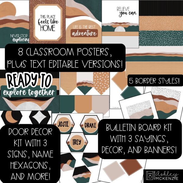 Abstract Landscape Back to School Bulletin Board, Posters, A-Z Letters, and Door Decor Bundle Abstract Landscape Back to School Bulletin Board, Posters, A-Z Letters, and Door Decor Bundle