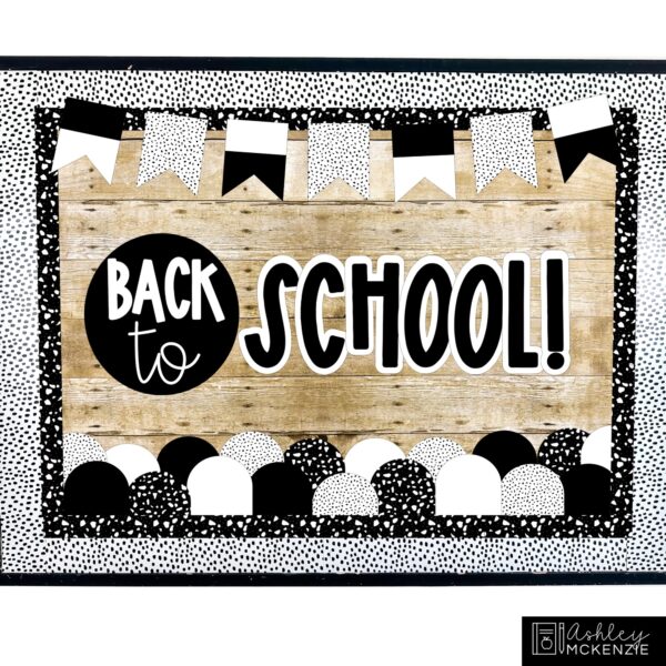 Black and White Terrazzo Back to School Bulletin Board, Posters, A-Z Letters, and Door Decor Bundle Black and White Terrazzo Back to School Bulletin Board, Posters, A-Z Letters, and Door Decor Bundle