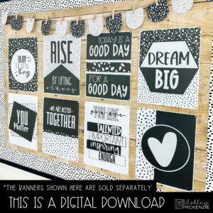 Black and White Terrazzo Back to School Bulletin Board, Posters, A-Z Letters, and Door Decor Bundle Black and White Terrazzo Back to School Bulletin Board, Posters, A-Z Letters, and Door Decor Bundle