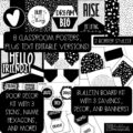Black and White Terrazzo Back to School Bulletin Board, Posters, A-Z Letters, and Door Decor Bundle