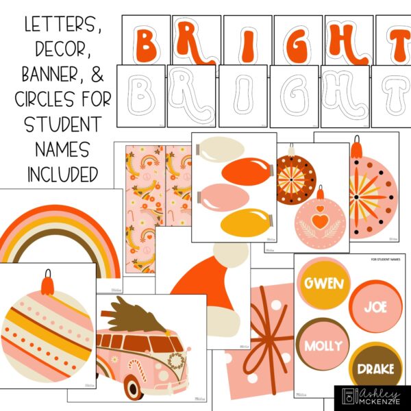 Christmas Retro Theme Bulletin Board Kit Christmas Retro Theme Bulletin Board Kit
