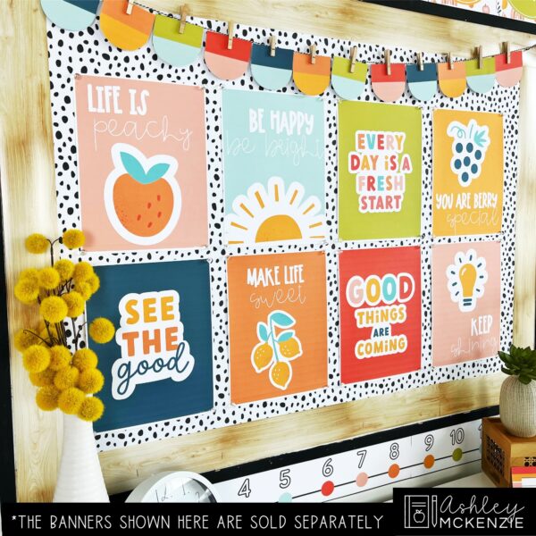 Modern Fruity Bulletin Board, Posters, A-Z Bulletin Board Letters, and Door Decor Mini Bundle Modern Fruity Bulletin Board, Posters, A-Z Bulletin Board Letters, and Door Decor Mini Bundle