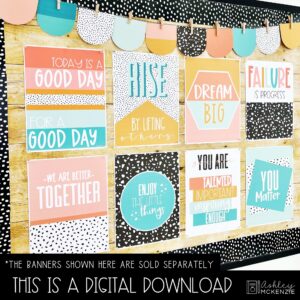 Calm Terrazzo Bulletin Board, Posters, A-Z Bulletin Board Letters, and Door Decor Mini Bundle