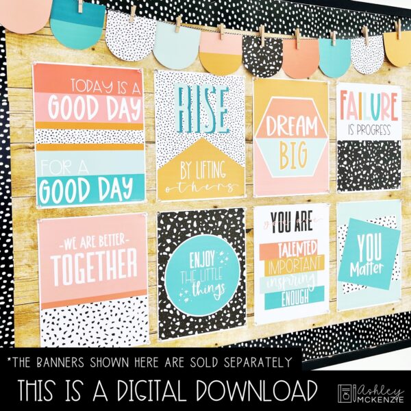 Calm Terrazzo Bulletin Board, Posters, A-Z Bulletin Board Letters, and Door Decor Mini Bundle Calm Terrazzo Bulletin Board, Posters, A-Z Bulletin Board Letters, and Door Decor Mini Bundle