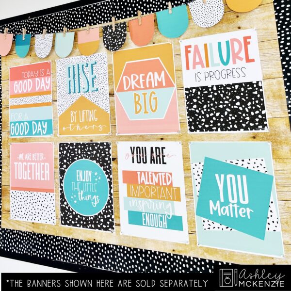 Calm Terrazzo Bulletin Board, Posters, A-Z Bulletin Board Letters, and Door Decor Mini Bundle Calm Terrazzo Bulletin Board, Posters, A-Z Bulletin Board Letters, and Door Decor Mini Bundle