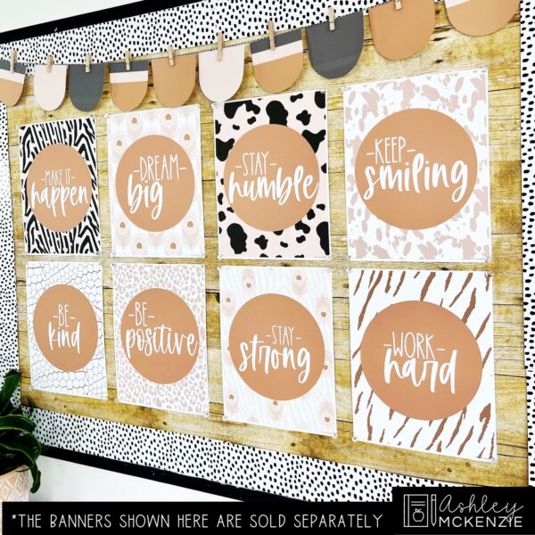 Animal Print Bulletin Board, Posters, A-Z Bulletin Board Letters, and Door Decor Mini Bundle Animal Print Bulletin Board, Posters, A-Z Bulletin Board Letters, and Door Decor Mini Bundle
