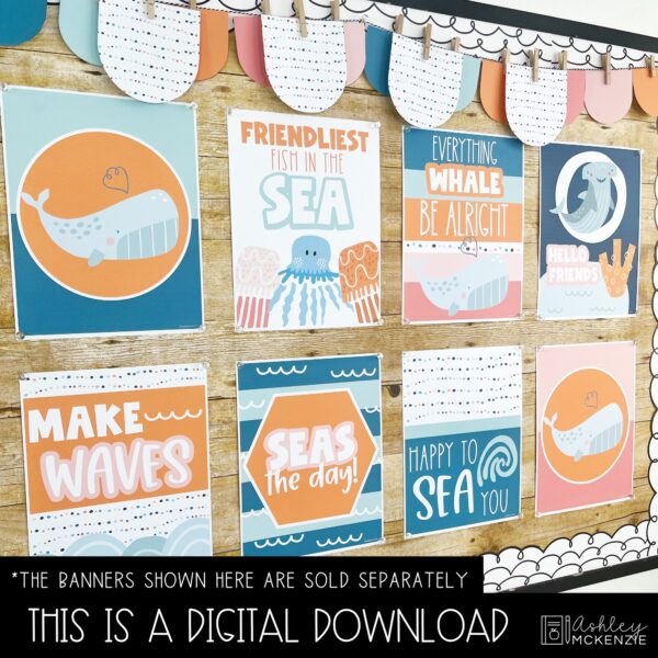 Boho Ocean Classroom Decor | Classroom Posters - Editable! Boho Ocean Classroom Decor | Classroom Posters - Editable!