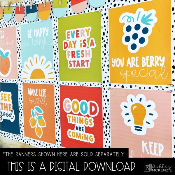 Modern Fruity Classroom Decor | Classroom Posters - Editable! Modern Fruity Classroom Decor | Classroom Posters - Editable!