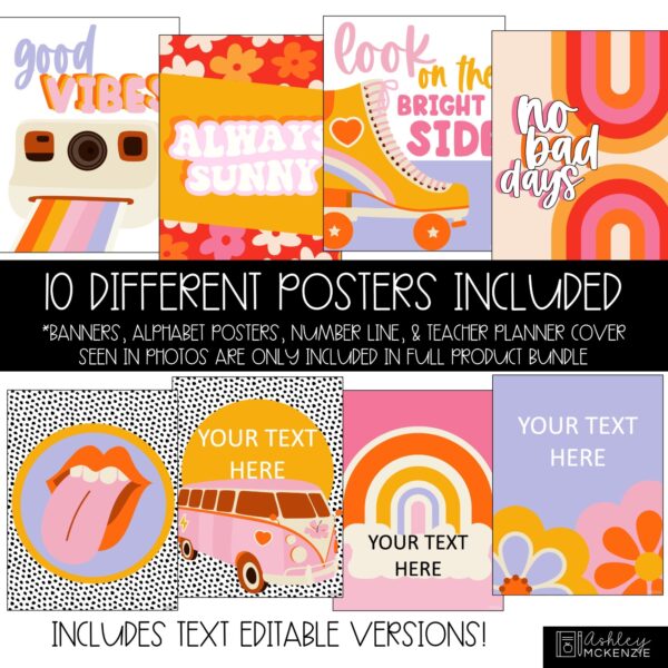 Retro Vibes Classroom Decor | Classroom Posters - Editable! Retro Vibes Classroom Decor | Classroom Posters - Editable!
