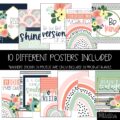 Boho Rainbow Flowers Classroom Posters - Editable!