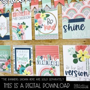 Boho Rainbow Flowers Classroom Posters – Editable! Boho Rainbow Flowers Classroom Posters - Editable!