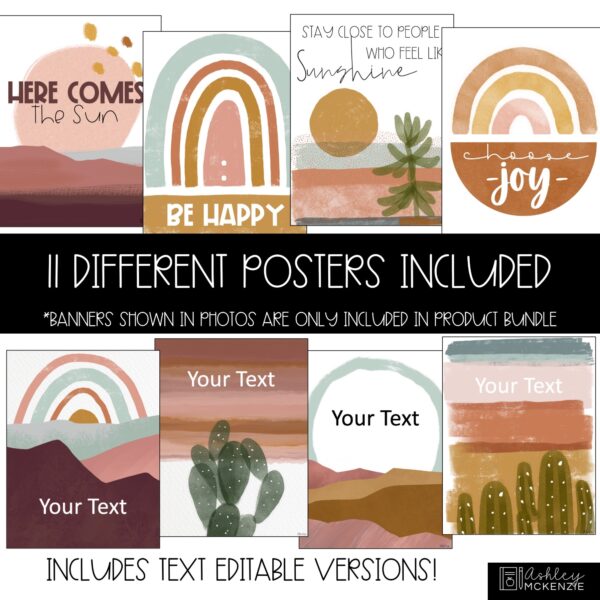 Boho Desert Classroom Decor | Classroom Posters - Editable! Boho Desert Classroom Decor | Classroom Posters - Editable!