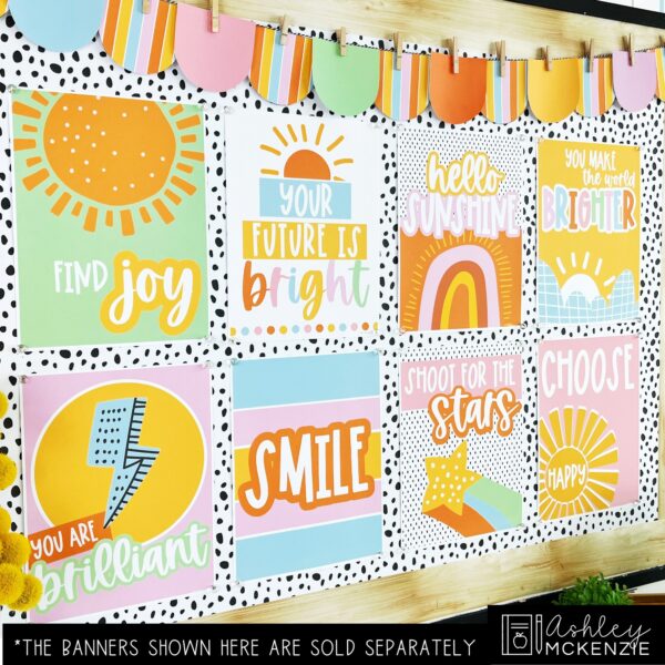 Hello Sunshine Bulletin Board, Posters, A-Z Bulletin Board Letters, and Door Decor Bundle Hello Sunshine Bulletin Board, Posters, A-Z Bulletin Board Letters, and Door Decor Bundle