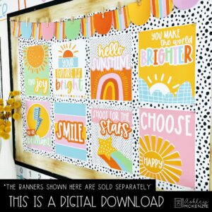 Hello Sunshine Bulletin Board, Posters, A-Z Bulletin Board Letters, and Door Decor Bundle Hello Sunshine Bulletin Board, Posters, A-Z Bulletin Board Letters, and Door Decor Bundle