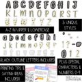Fall Sunflowers Primary Font A-Z Bulletin Board Letters, Punctuation, and Numbers