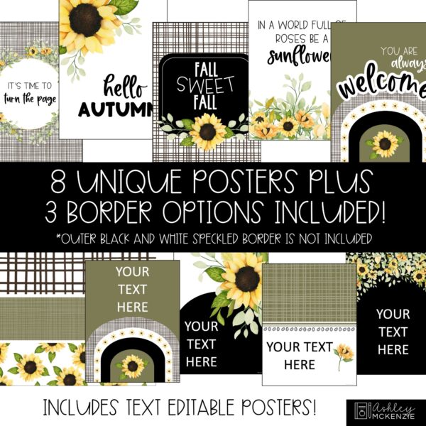 Fall Sunflowers Classroom Decor | Classroom Posters - Editable! Fall Sunflowers Classroom Decor | Classroom Posters - Editable!