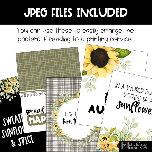 Fall Sunflowers Classroom Decor | Classroom Posters - Editable! Fall Sunflowers Classroom Decor | Classroom Posters - Editable!