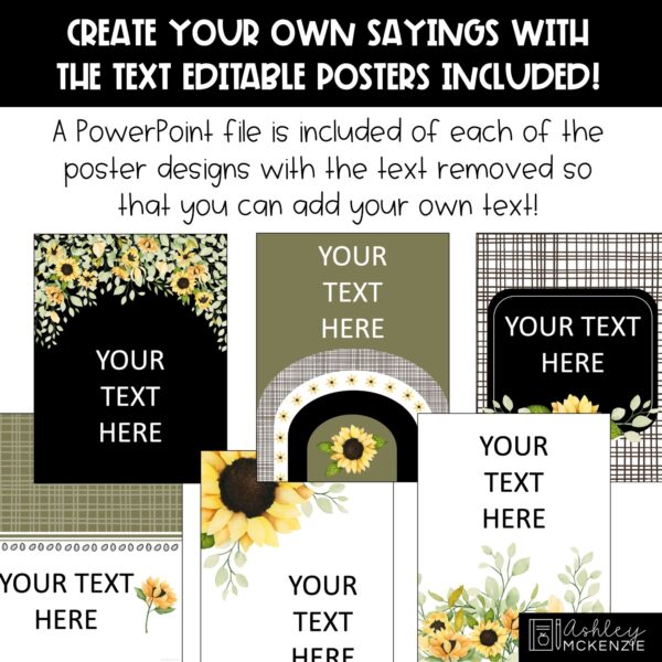 Fall Sunflowers Classroom Decor | Classroom Posters - Editable! Fall Sunflowers Classroom Decor | Classroom Posters - Editable!