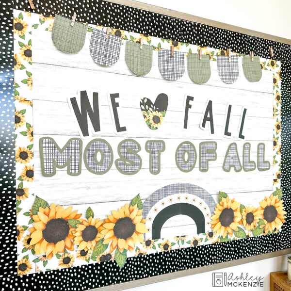Fall Sunflowers Bulletin Board Kit Fall Sunflowers Bulletin Board Kit featuring golden tones, and bright sunflowers