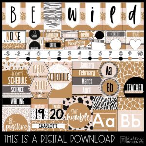 Boho Neutral Animal Print Classroom Decor Bundle Boho Neutral Animal Print Classroom Decor Bundle
