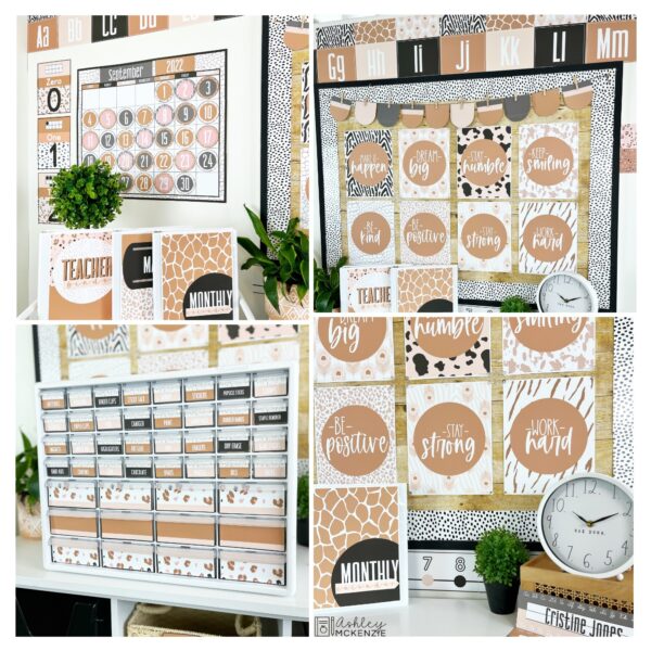 Boho Neutral Animal Print Classroom Decor Bundle Boho Neutral Animal Print Classroom Decor Bundle