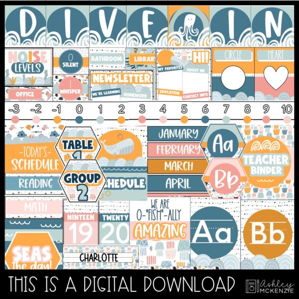 Boho Ocean Classroom Decor Bundle Boho Ocean Classroom Decor Bundle