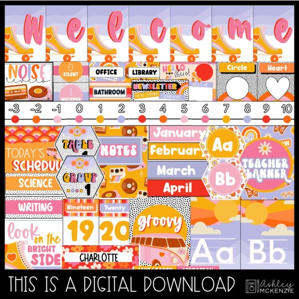 Retro Vibes Classroom Decor Bundle Retro Vibes Classroom Decor Bundle