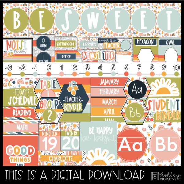 Modern Fruity Classroom Decor Bundle Modern Fruity Classroom Decor Bundle