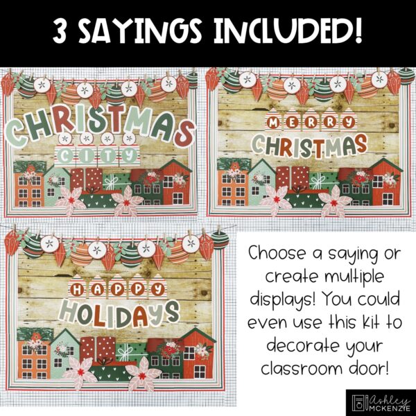 Christmas City Bulletin Board, Posters, A-Z Letters, and Google Slides Templates Bundle Christmas City Bulletin Board, Posters, A-Z Letters, and Google Slides Templates Bundle