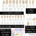 Winter Chill Primary Font A-Z Bulletin Board Letters, Punctuation, and Numbers