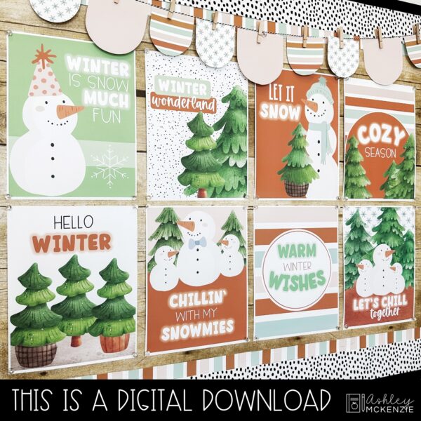Winter Chill Bulletin Board, Posters, A-Z Letters, and Google Slides Templates Bundle - Seasonal Classroom Decor Winter Chill Bulletin Board, Posters, A-Z Letters, and Google Slides Templates Bundle - Seasonal Classroom Decor