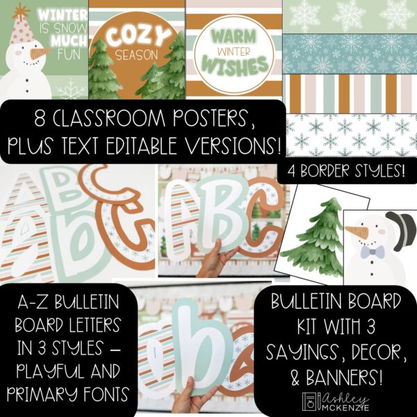 Winter Chill Bulletin Board, Posters, A-Z Letters, and Google Slides Templates Bundle - Seasonal Classroom Decor Winter Chill Bulletin Board, Posters, A-Z Letters, and Google Slides Templates Bundle - Seasonal Classroom Decor