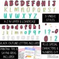 Neon Brights Primary Font A-Z Bulletin Board Letters, Punctuation, and Numbers