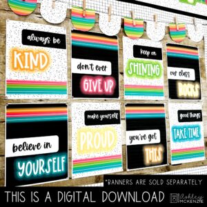 Neon Brights Classroom Decor | Classroom Posters - Editable!