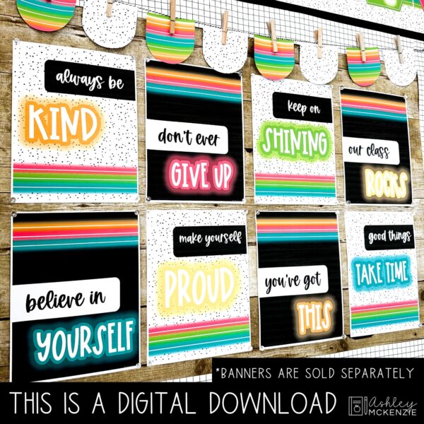 Neon Brights Classroom Decor | Classroom Posters - Editable! Neon Brights Classroom Decor | Classroom Posters - Editable!