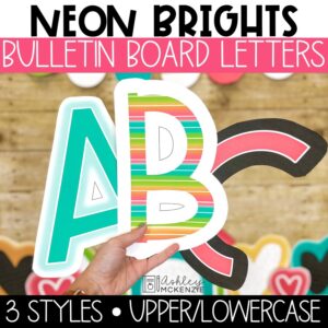 Neon Brights A-Z Bulletin Board Letters, Punctuation, and Numbers